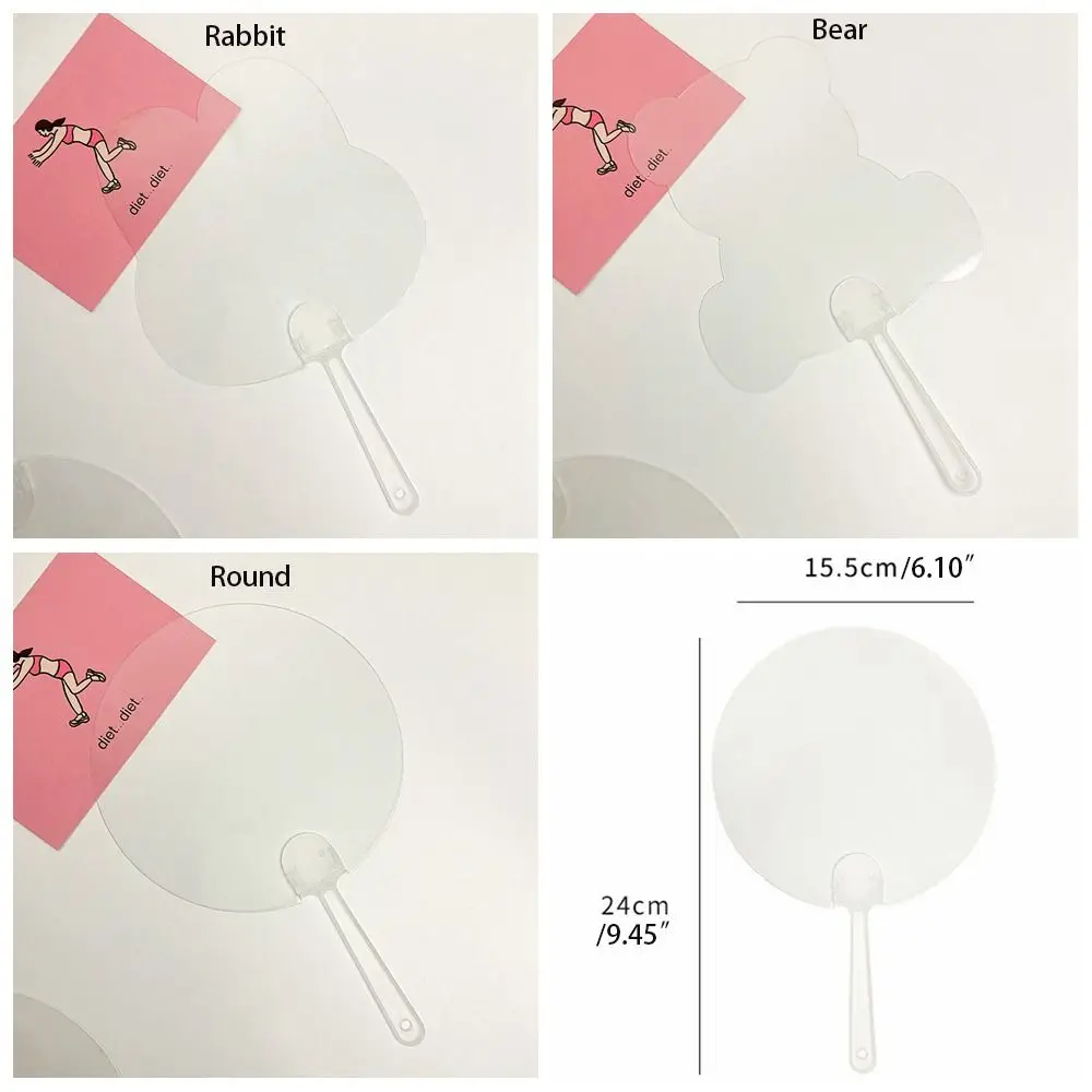 DIY Transparent Hand Fans Creative Portable Handicrafts DIY Blank Fan Cute Graffiti Fan Supplies portable fan hand fan