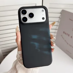 Thermal Sensing Color Changing Phone Case with Shock Protection for iPhone 16 Pro Max (BK - BU)