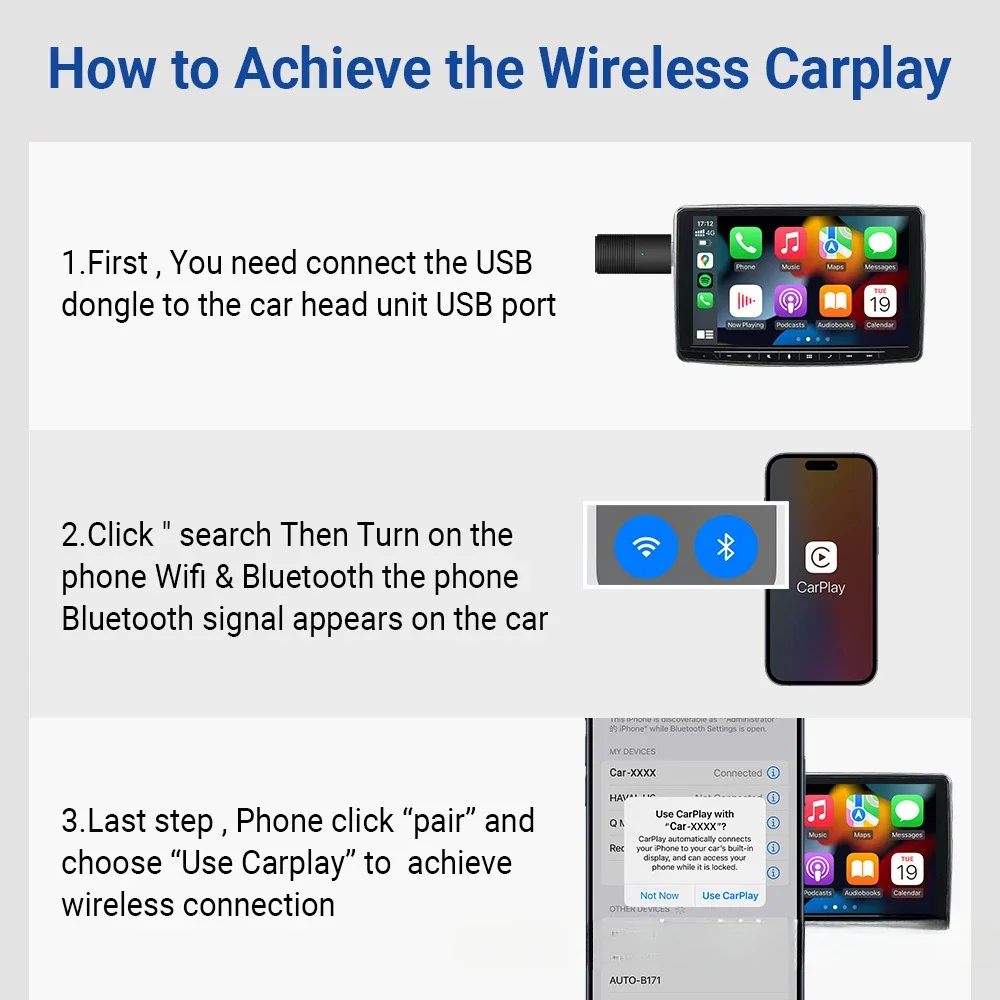 Wireless CarPlay box original car wired to wireless module interconnection adapter