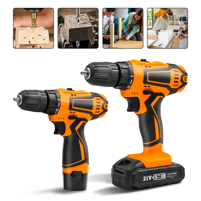 12V 21V Cordless Drill Power Tools Wireless Drills Rechargeable