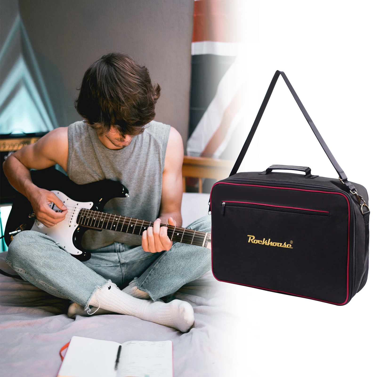 RockhousebolsoparaPedaldeguitarrabolsadetransporteparatablero