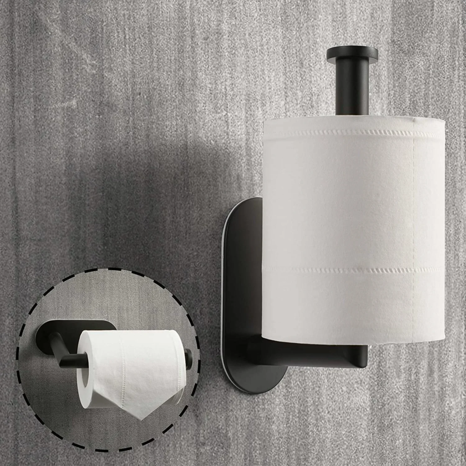 Toilet Paper Holder Self Adhesive-Kitchen Washroom Adhesive Toilet Roll Holder No Drilling for Bathroom Stick on Wall Stainles