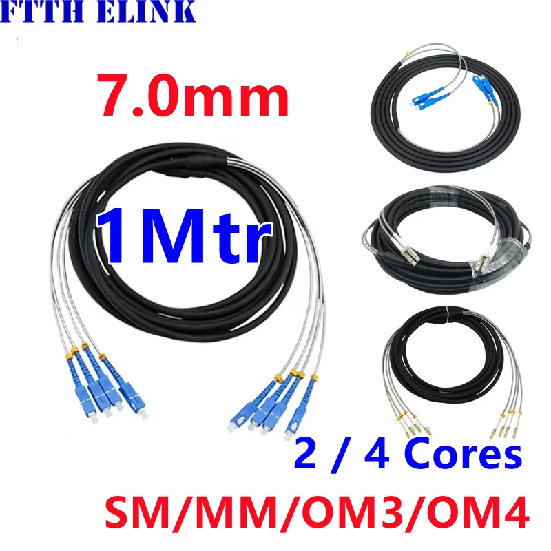 5pcs 1mtr 2C 4C Outdoor CPRI Fiber optic Patch cord SM OM3 OM4 OM2 LC ...