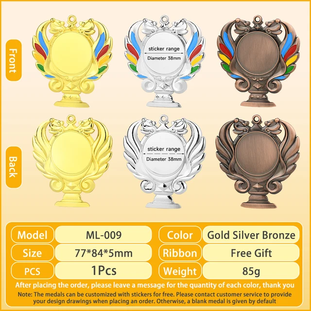 Set 12 Medaglie Premiazioni Per Bambini - Oro, Argento, Bronzo Con Nastro, Per Sport E Giochi - Foto 5