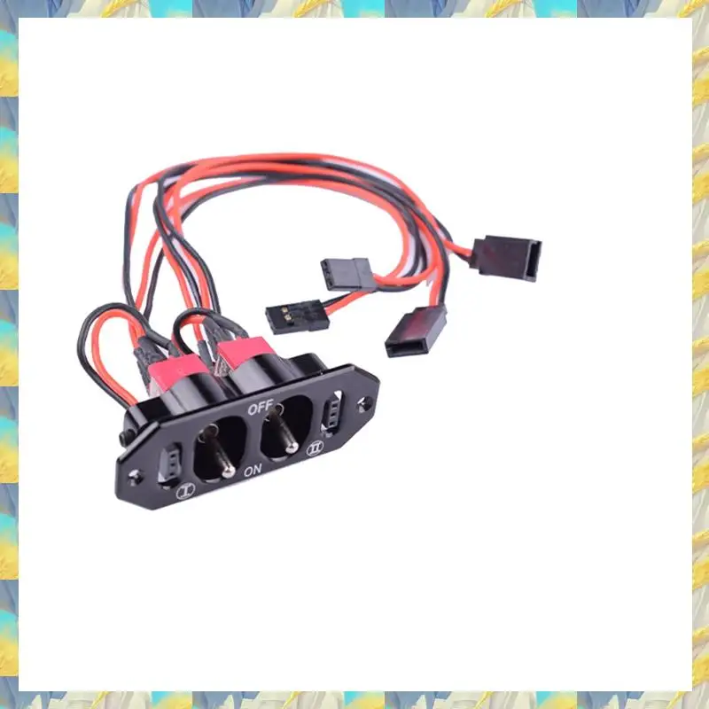 스마트웨이브-RC 듀얼 헤비듀티 가스 비행기 스위치, CNC 알루미늄 소재의 아노다이징 블랙 컬러 배터리 충전 콘센트 포함