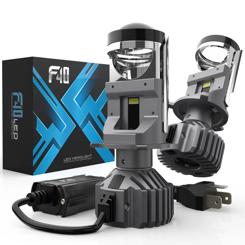 

F40 H4 mini car Led headlight lens fog light super powerful bulbs motorcycle with projector high low beam 110W 25000Lm 2022 new