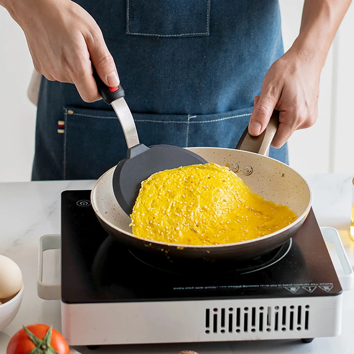 Fried Fish Steak Spatula Cooking Tool Set Stainless Steel Silicone Cooking Utensils Frying Shovel Leaking Shovel Kitchenware Set kitchen utensils