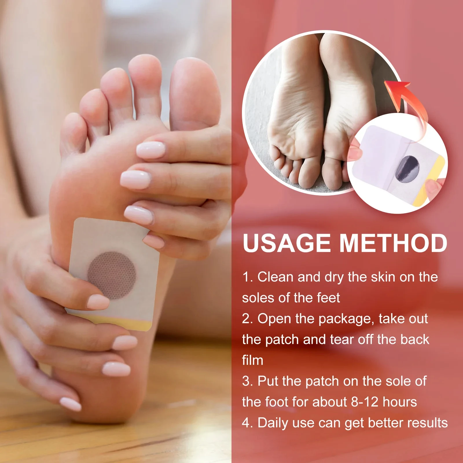 10-1 Bag Height Growth Patch Teen Plantar Acupoint Stimulation Sticker Promote Bone Strength Blood circulation Conditioning Body