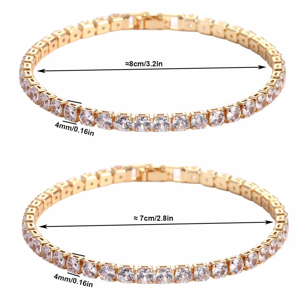 Sparkling Multicolor Tennis Bracelet with White Gold Plated Chain