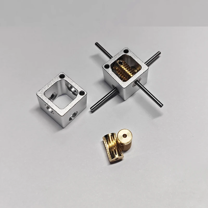 【2MM】Shaft Mini Worm Gear Box 0.4M Turbine Worm Gear Micro 90&deg; Transmission Box 15-Times Reduction Mechanism Gearbox DIY