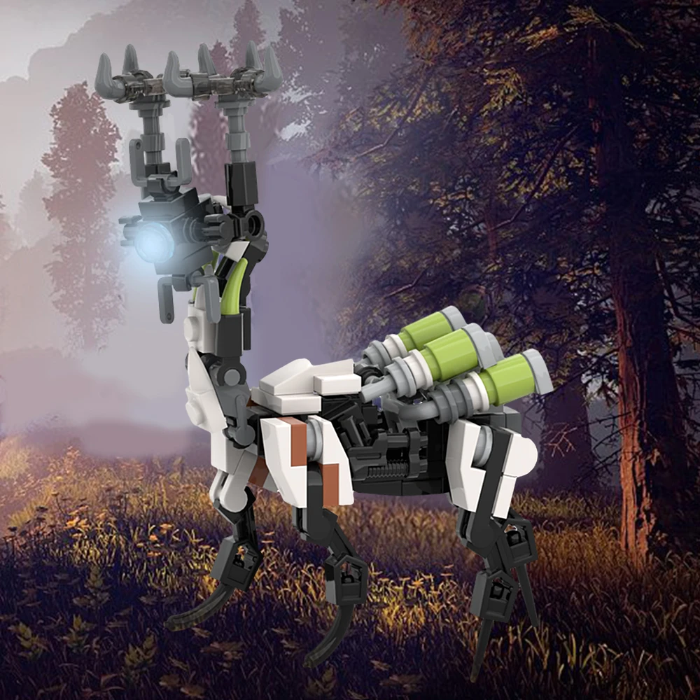 Gobricks Moc West Horizon Beast Grazer Monster Building Blocks Kit Zero Dawn Deer Herbivore Mattoni Giocattoli Di Natale Per I Regali Dei Bambini