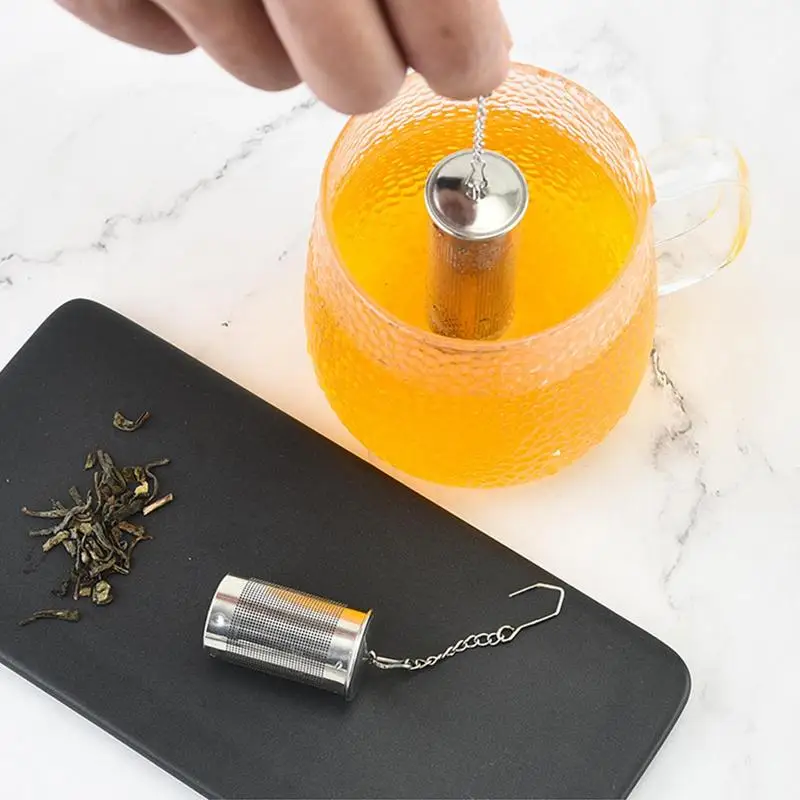 304 Stainless Steel Tea Strainers Set Extra Fine Mesh Tea Infuser For Loose-Updated Slim Threaded Lid For Black