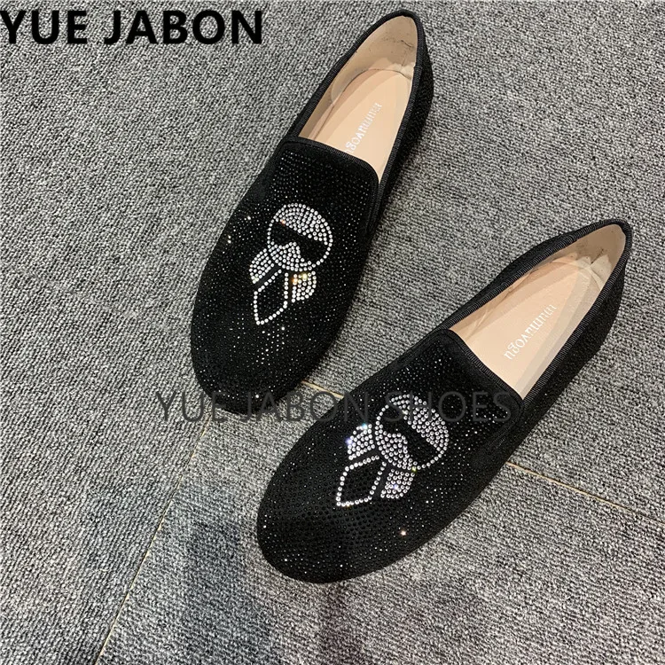 Men Shoes Silver Black Cartoon Loafers Slip on Footwear Lovers Driving Moccasin Soft Comfortable Casuals Women Sneakers Flats