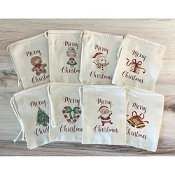Festive Holiday Gift Bags - Cheerful Santa Claus Christmas Wrapping & Stocking Stuffers - 8pcs 13X18cm (Gift bag)