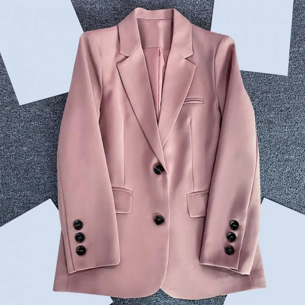 Korean Fashion Casual Women Blazer Formal Suit Coat OL Style Lapel Commute Cardigan Business Coat Women Jackets Women Clothing