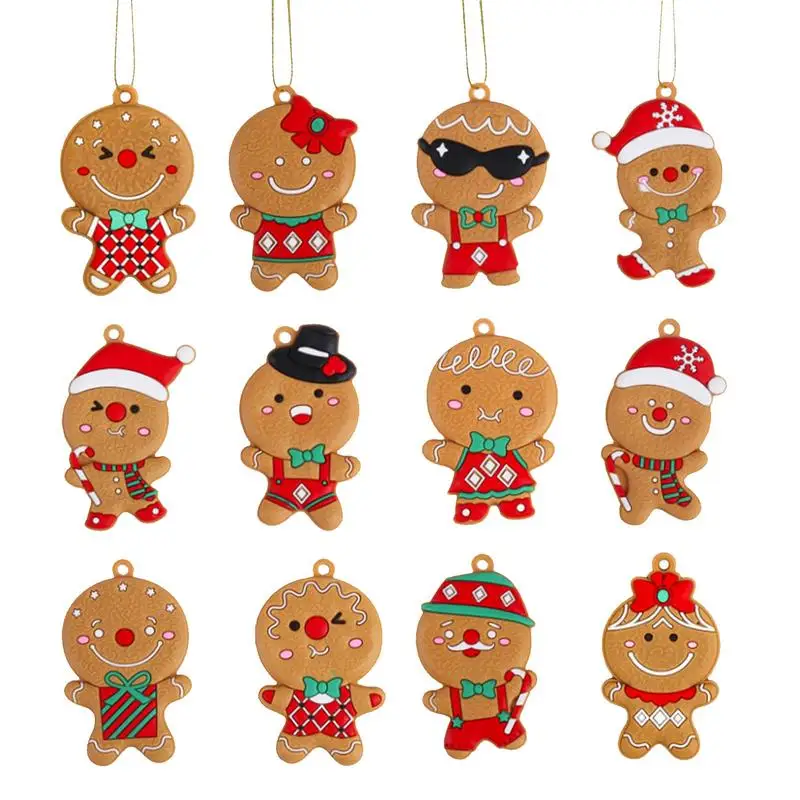 

Christmas Gingerbread Pendants 12pcs Gingerbread Man Shaped Ornament Pendants Room Ornaments Colorfast Gingerbread Man Accessory