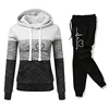 Women Tracksuit Printing Hooded Sweatshirt Sweatpant Color Block Versatile Casual Jogging Pullovers Sport Trousers Outfits S-3XL 5