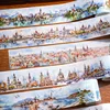 Mr Paper, 6 Rolls/Bag Along the Scenery Series Cityscape Paper Tape Set Colourful Tape Stickers Stationery Supplies Washi Tape 2