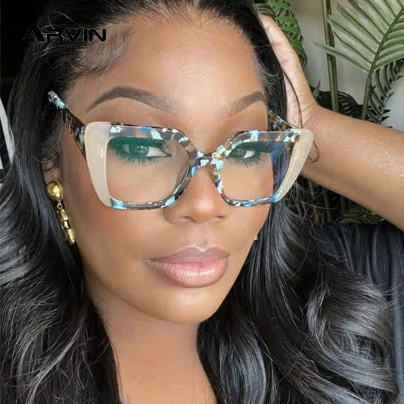 Lady Fashion Colorful Glasses Frame Unisex Large Size Square