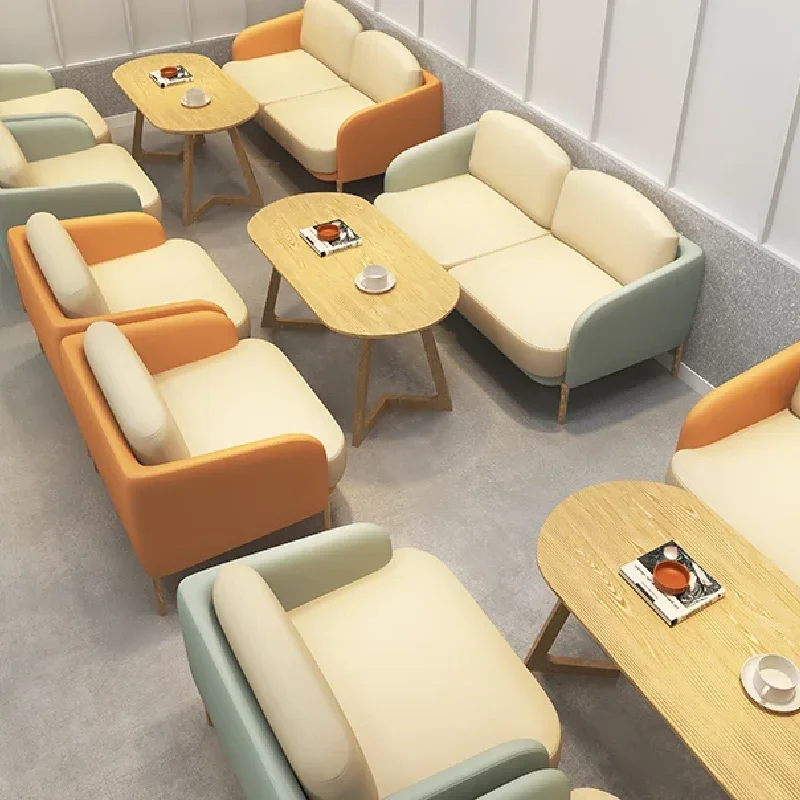 Coffee shop milk tea dessert shop cake table and chair combination leisure negotiation reception area booth sofa