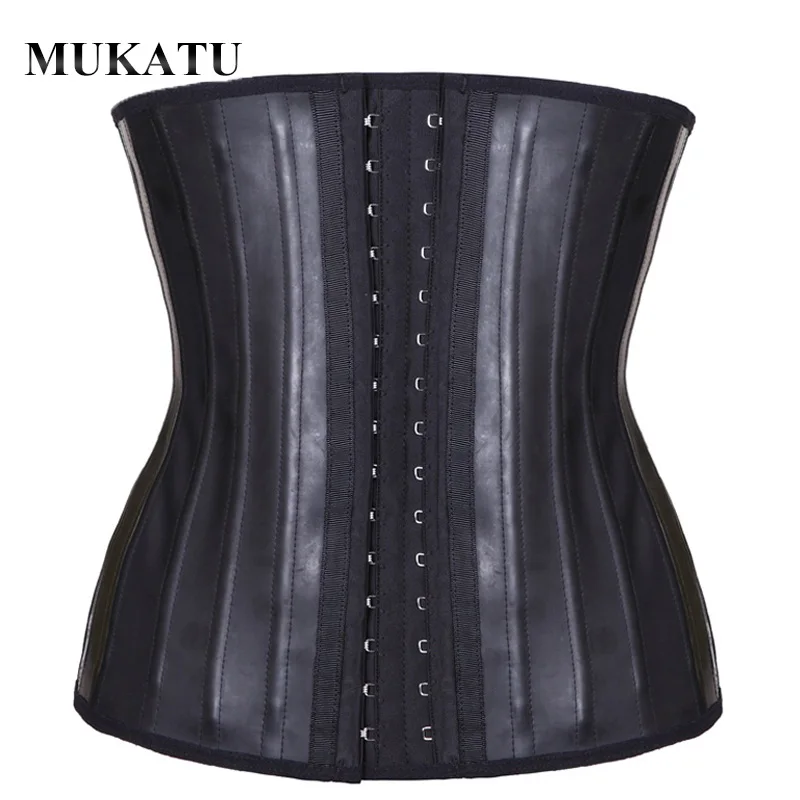 MUKATU Latex Waist Trainer Corset Belly Slim Belt Body Shaper Modeling Strap 25 Steel Boned Waist Cincher Gaine Amincissante