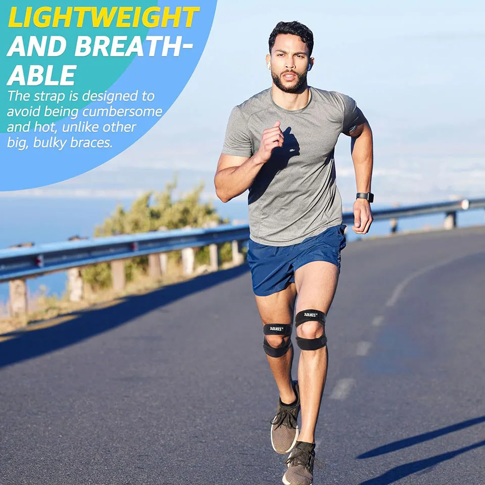 1PCS Dual Patella Knee Straps Knee Brace Patella Stabilizer for Knee Pain Relief Running Tennis Arthritis Tendonitis AOLIKES