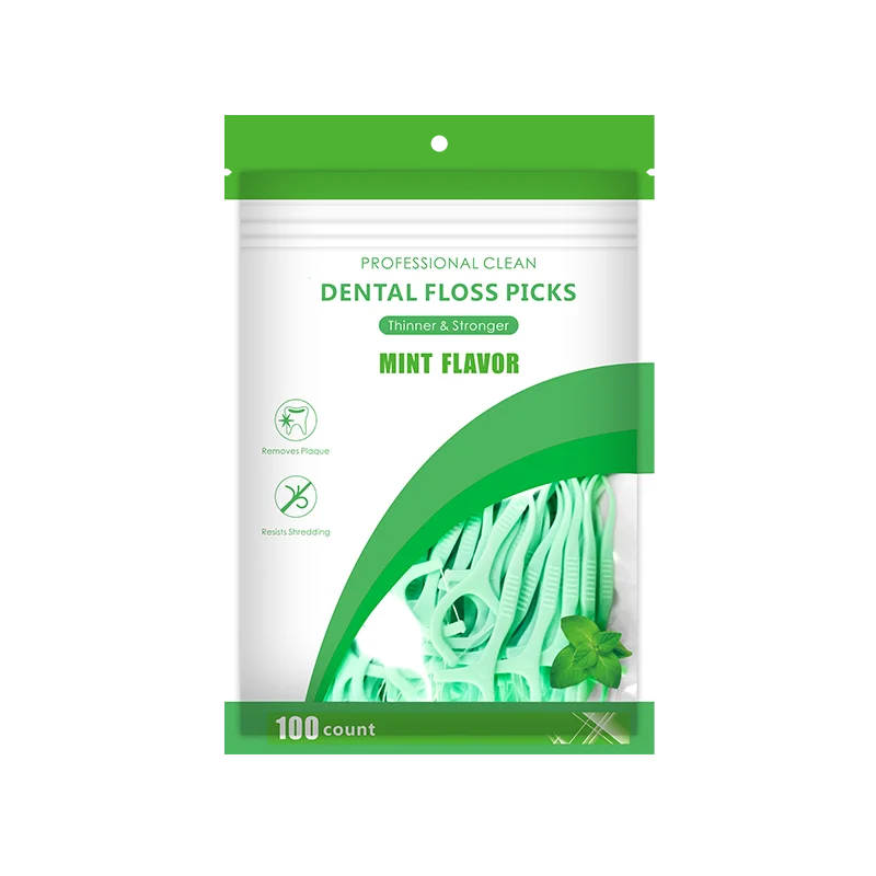 Mint Dental Floss Picks Set - Fresh Mouth Cleaning Tools, 100 Pack