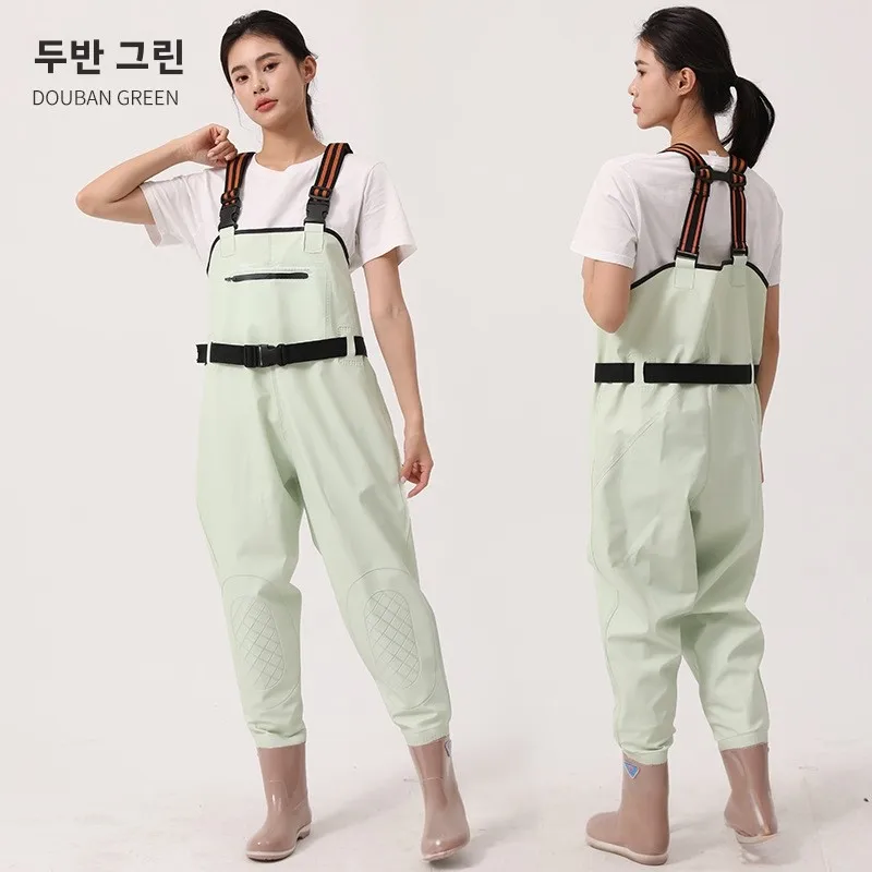 울트라 방수 두꺼운 원피스 낚시 레인 팬츠 남녀 공용 여름 야외 캠핑 여행 웨이딩 팬츠