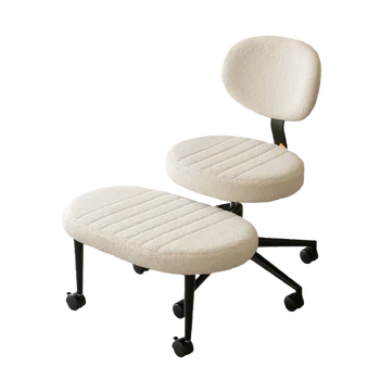 Poltrona moderna con gambe incrociate, tessuto in velluto, girevole, regolabile in altezza, con poggiapiedi, adatta per soggiorni