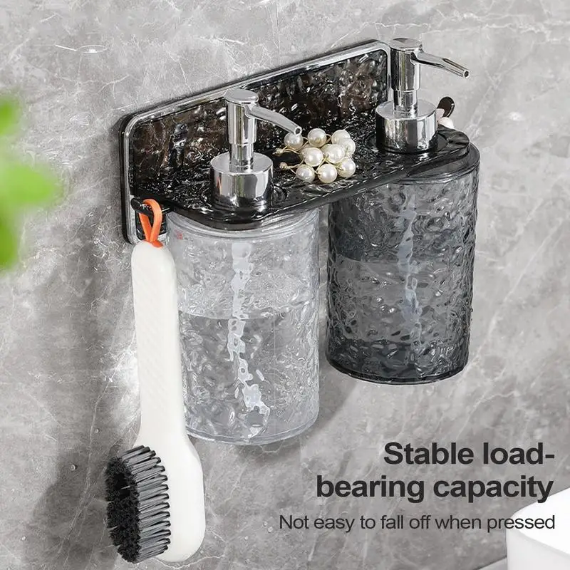 Shower Gel Bottle Rack Hook Shampoo Dispenser Holder Shampoo And Conditioner Bottle No Drilling Shower Gel Dispenser Rack Wall