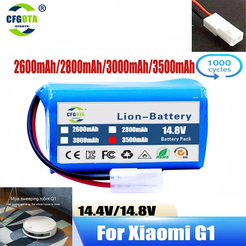 14.8V 2600-12800mAh Li-Ion Battery for Xiaomi G1 MI Robot Vacuum Mop Essential MJSTG1 Robot Vacuum Cleaner rechargeable battery,vacuum cleaner battery