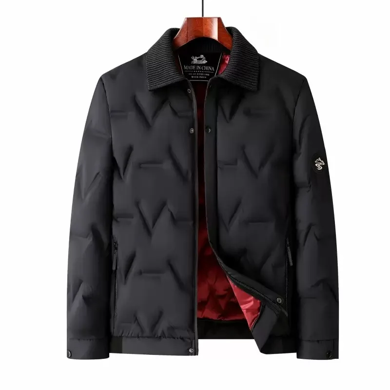 New Autumn/Winter Solid Color Windproof Thickened Warm Cotton Jacket Men's Casual Loose Sports Plus Size High Quality Outerwear