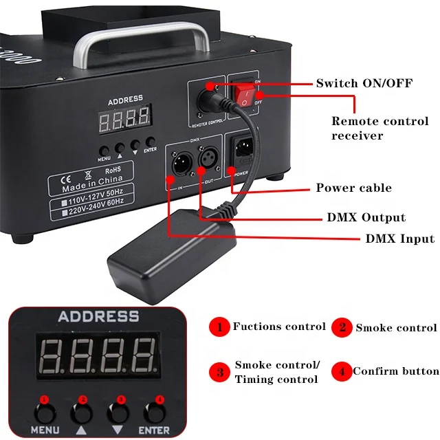DJ 파워 3000W 수직 스모그 머신, 무대 안개 기계 장비, 스프레이 안개 연기 기계, 무대 조명
