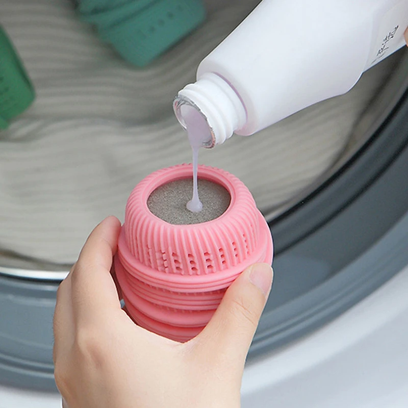 Laundry Cleaning Ball Sponge Liquid-adding Decontamination Tpe Clothes Cleaner anti-winding Washing Capsules Machine Hair Remove laundry ball