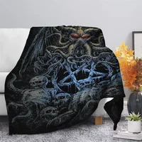 Gothic Punk Style Plush Throw Blanket for Bedroom Death Skull Printed Throw Blankets Special Halloween Gifts for Teenager Adluts 2