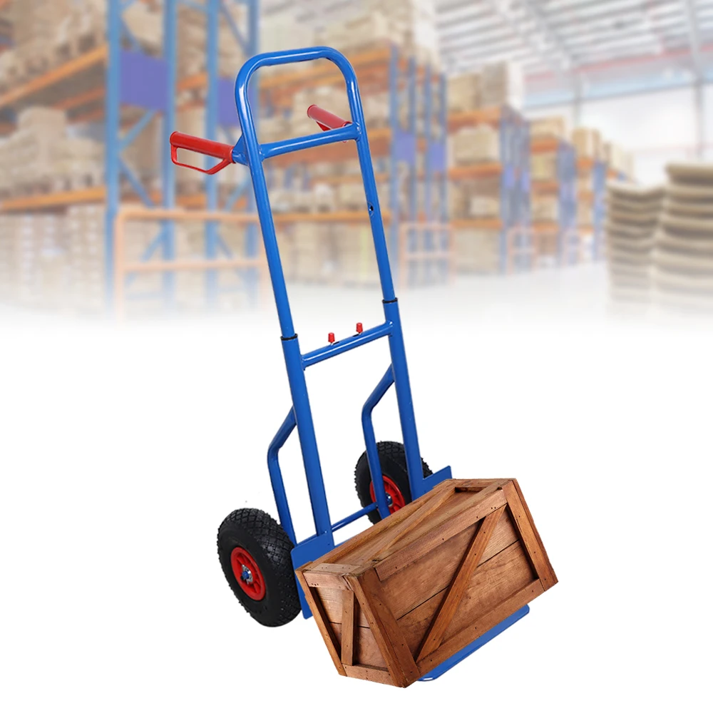 Retractable Platform Hand Truck Foldable Push Hand Cart Steel Truck Trolley Cart with 2 Wheels and 150Kg Load Capacity