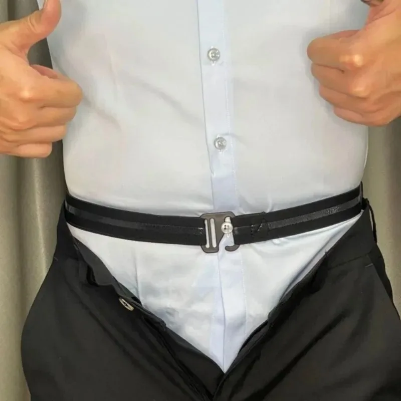Men'S Nylon Shirt Stays with Anti-Slip Elastic Grip and Adjustable Buckle Non-Textile Weaved Shirt Holder Straps