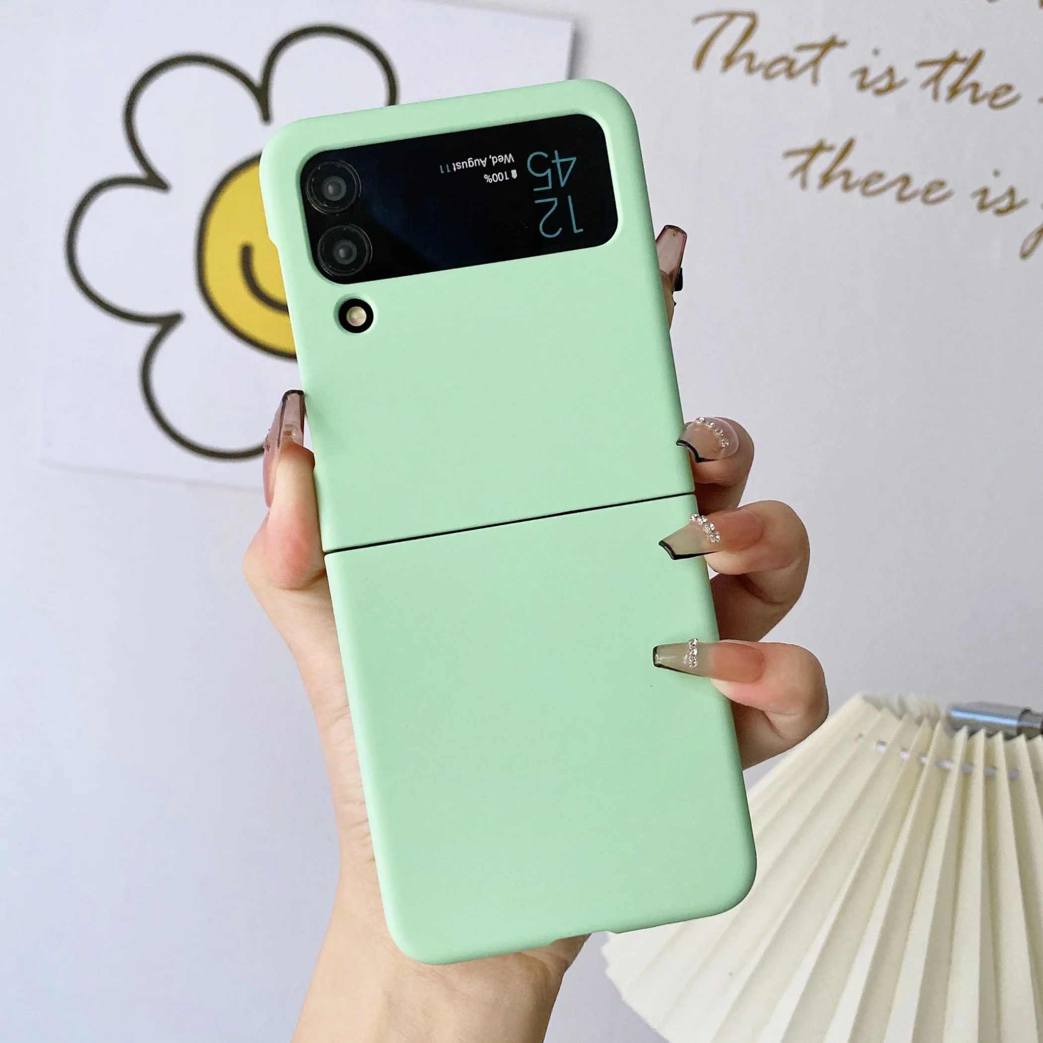 Minimalist Solid Color Protective Phone Case, Foldable Design