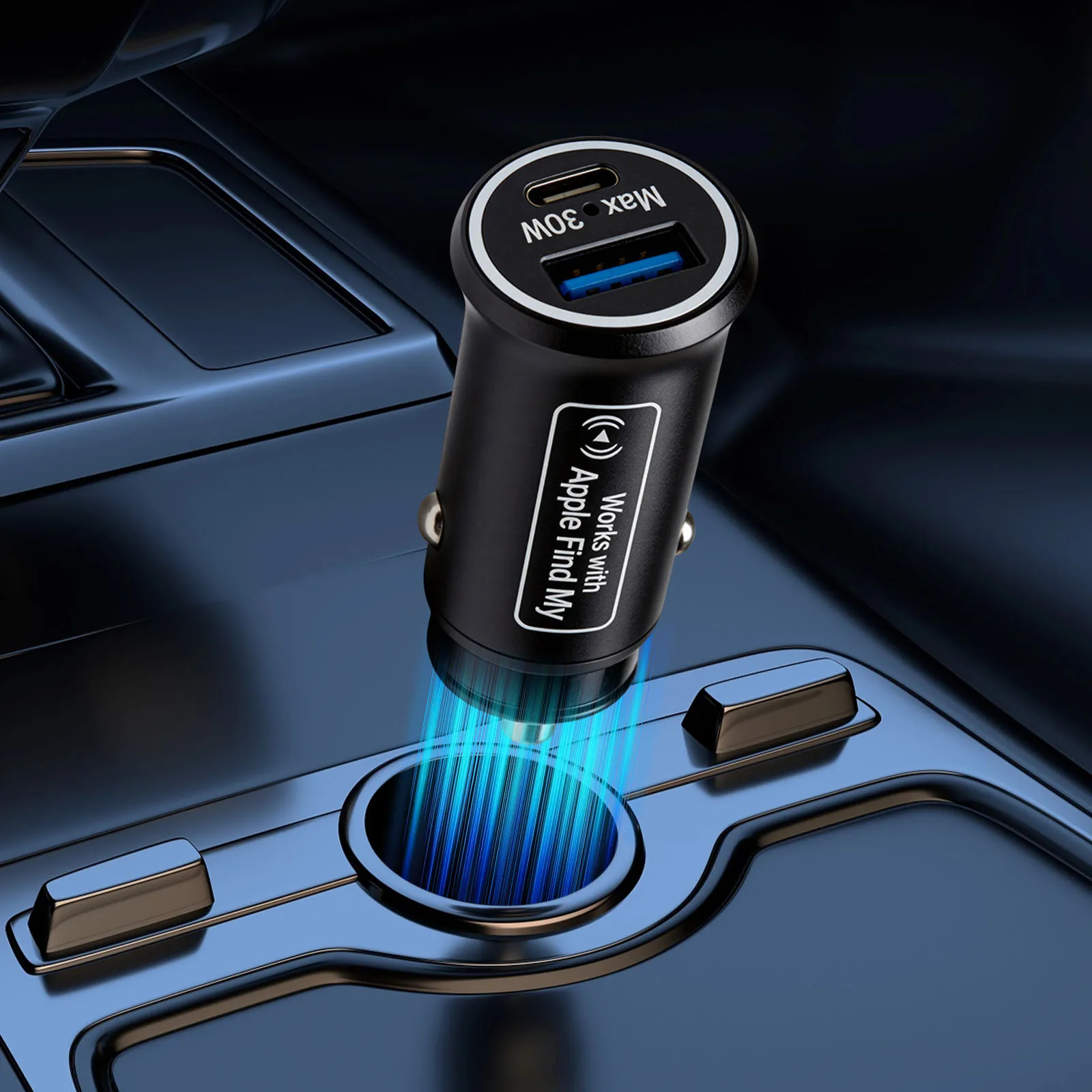 2-in-1 30W USB 차량용 범용 충전기 라이터 플러그 앤 플레이 BT 분실 ..