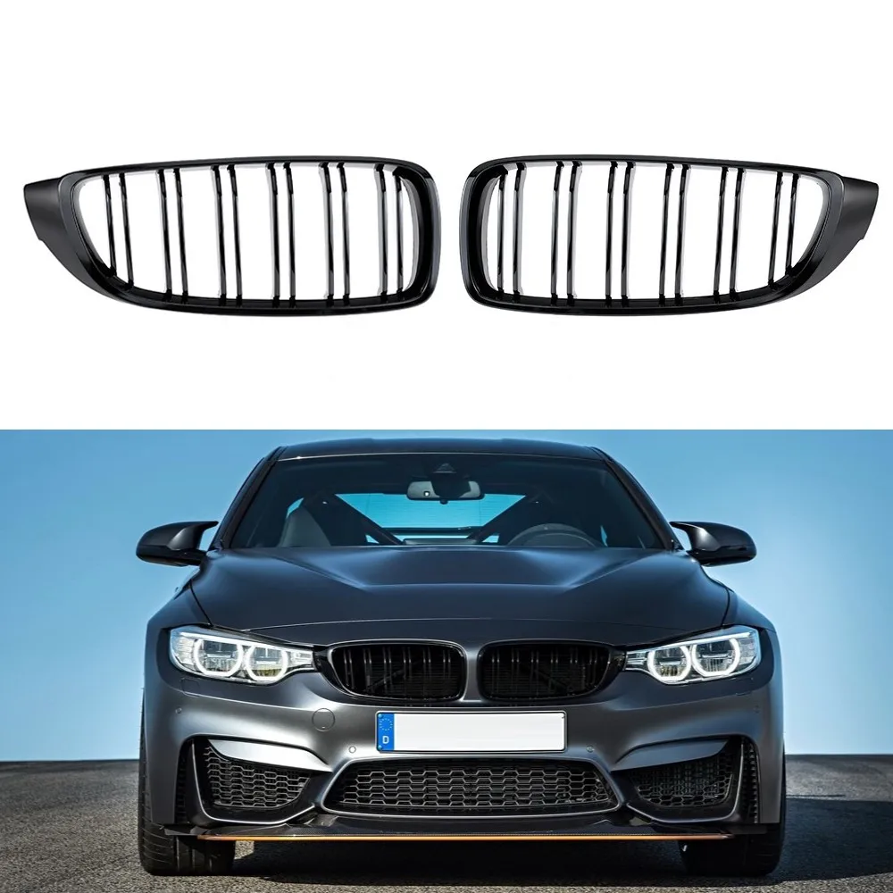 

Глянцевая черная решетка для передней решетки, сменный гриль для BMW 4 серии F32 F33 F36 F80 F82, двойная решетка M4, спортивный стиль