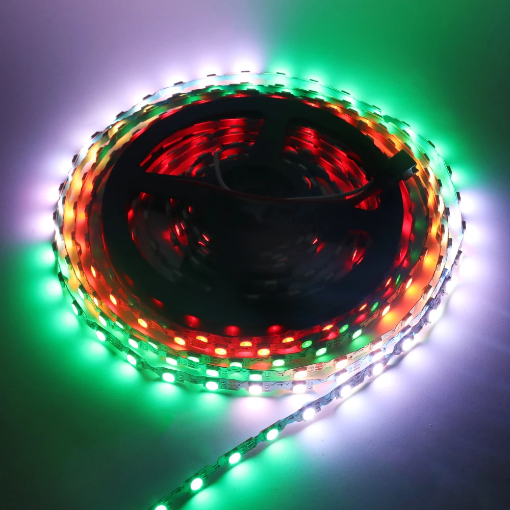 Фото Пиксельная светодиодная ленсветильник WS2812B RGB, 5 в постоянного тока, 30 светодиодов, 60 светодиодов/м, S-образная, Адресуемая гибкая лента, веревка, полный цвет, 1/2/5 м, WS2812 IC №5