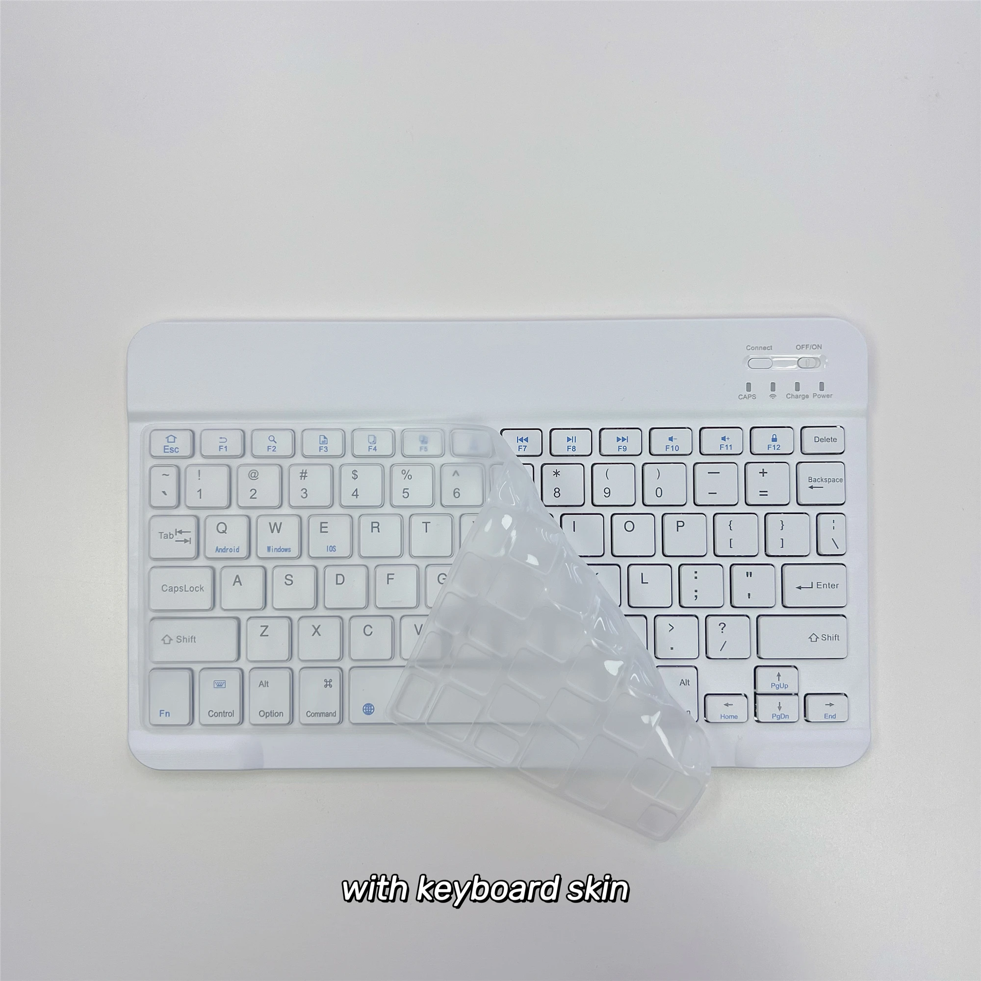 Slim Bluetooth-Compatible Wireless Keyboard Portable Mini Rechargeable Keyboard 78-Key for Apple iPad Tablet iOS Android Windows