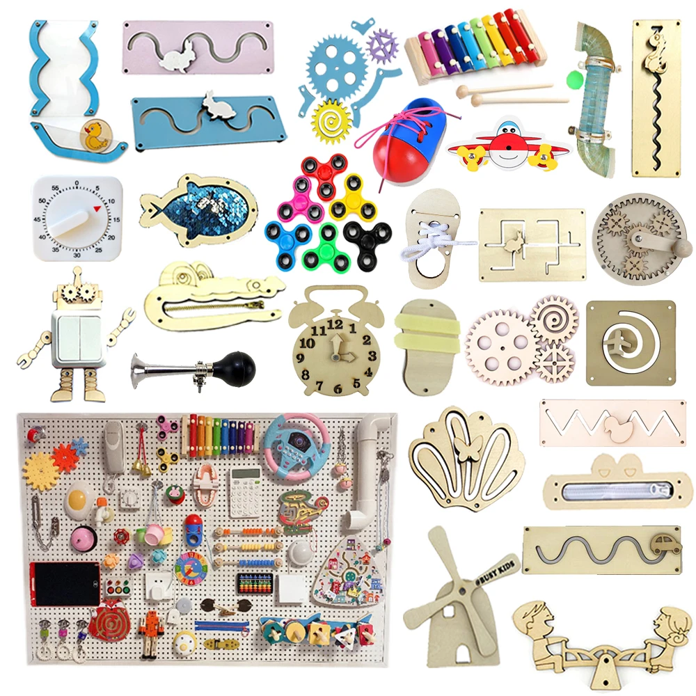 

Montessori Activity Board Busy Material Diy Accessories Components Kids Baby Busyboard Early Education Learning Skill Toy Games