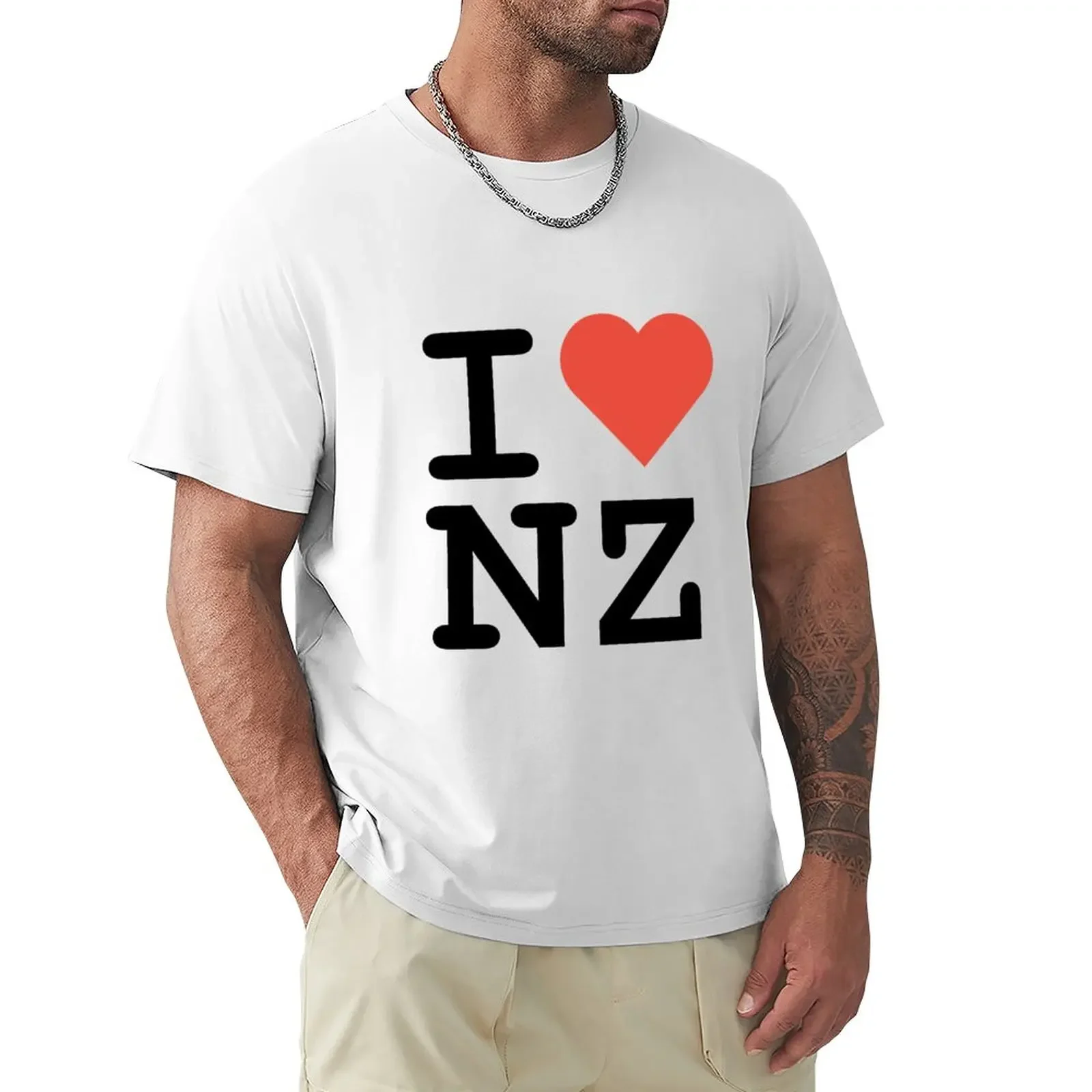 

I Heart NZ T-Shirt customs Aesthetic clothing oversized mens graphic t-shirts hip hop