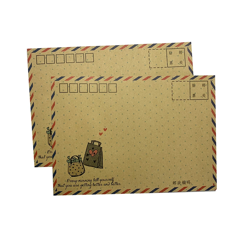Cute Vintage Kraft Paper Envelope B6 Postcard Letter Stationery 8pcs/lot DIY Envelope office school supplies