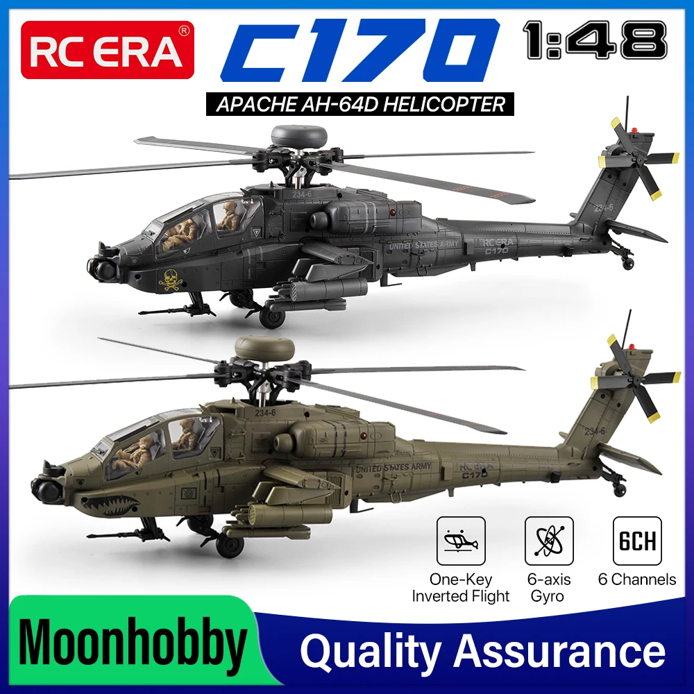 2026 New RC ERA C170 AH-64 Apache 1:48 Auto Stabilized Helicopter - 2