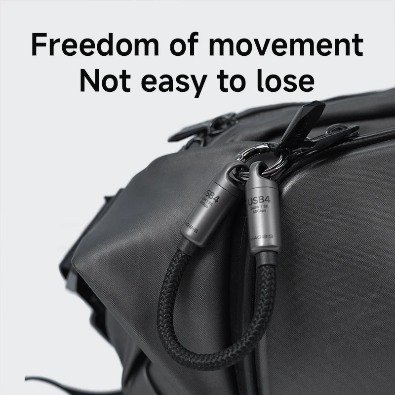 Hagibis  Short USB4 Cable Portable Keychain C to C Cable Lanyard Type-C Cable 240W 80Gbps for Thunderbolt 4/5 iPhone 17 Pro SSD