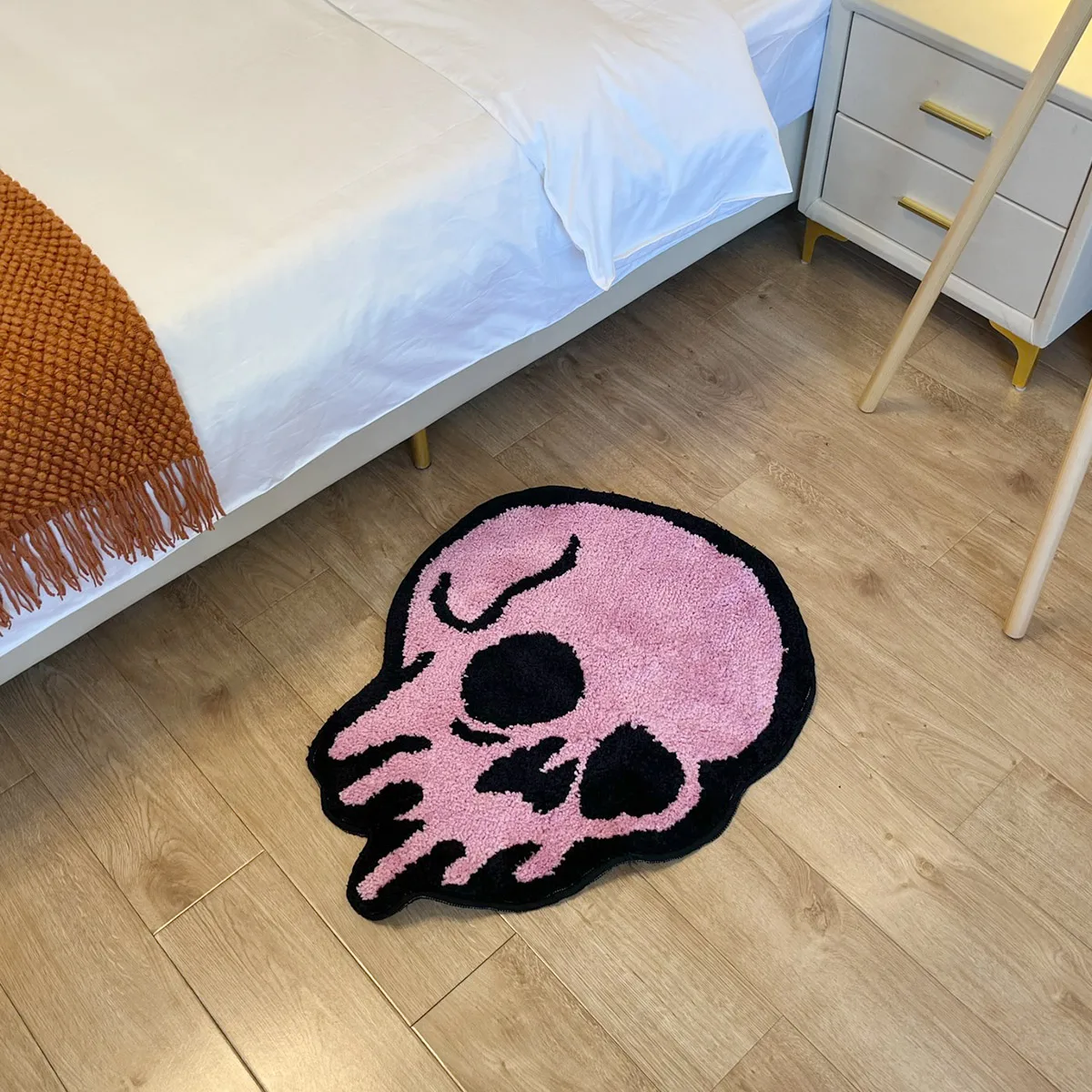 Pink Melted Skull Tufted Rug
