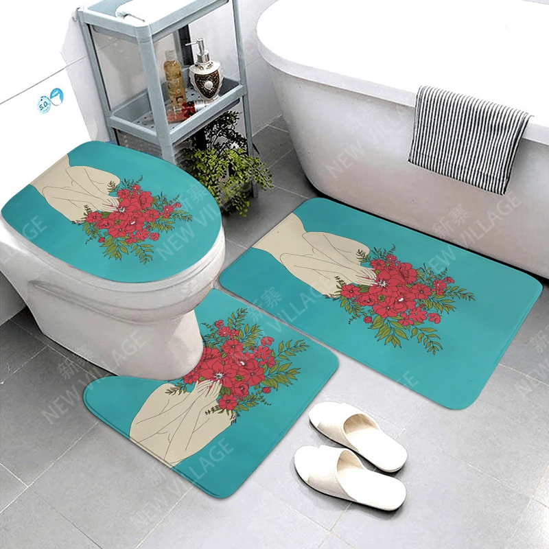 Anti-slip Bath Mat Bathroom Small Rug Shower Mat Decorative Absorbent Foot Entrance Bathtub toilet rug Morandi Nordic Modern