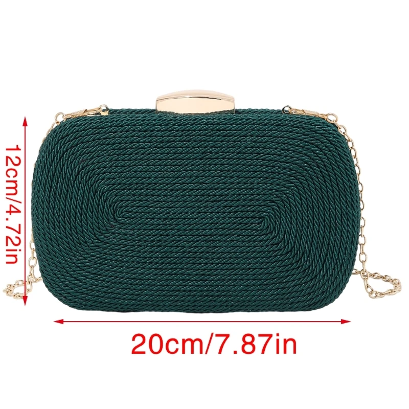 Fashionable Handwoven Box Evening Bag Crossbody Purse Handbag for a Modern Touch E74B